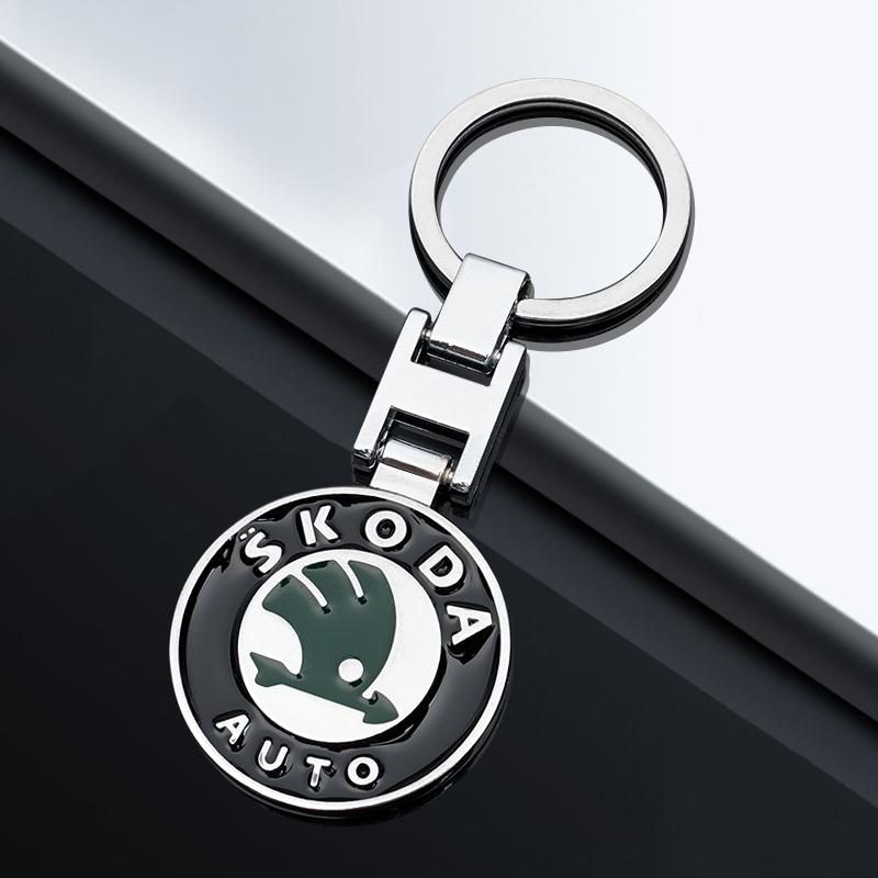 1Pcs 3D Metal Car Emblem Keychain Key Ring Accessories For Skoda Octavia VRS Rapid Kodiaq Fabia Karoq Superb Scala Kamiq jzfb61