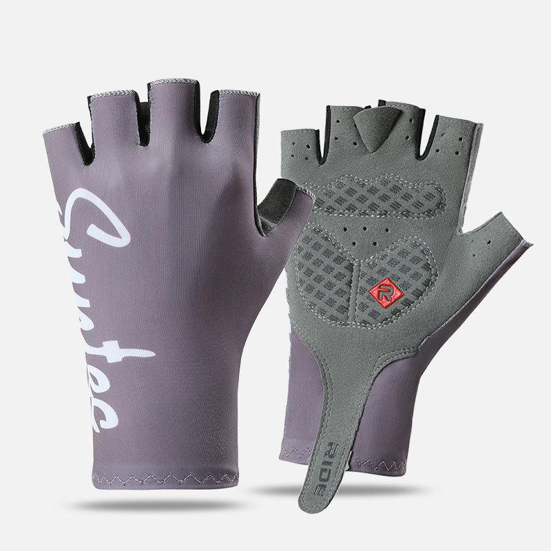 

Male cycling ice silk sunscreen bicycle non-slip and wear-resistant silicone palm pad shock-absorbing gloves female M