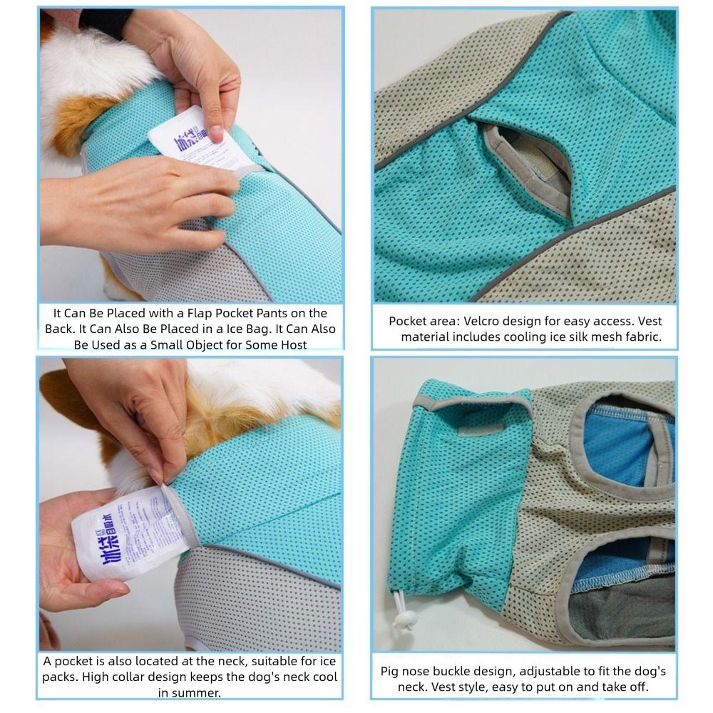 Adjustable Dog Cooling Vest Lightweight Puppy Clothes High Quality Pet Cooler Suit  Summer