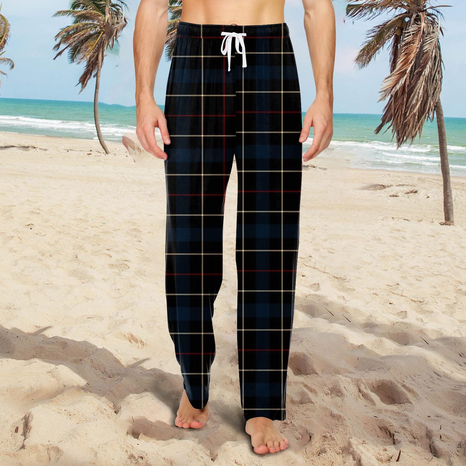 

Мужские трикотажные повседневные брюки с модным принтом и завязками, пижамные брюки XXXL тёмно-синий