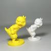 3D Printed Duck Statue Funny Desk Ornament Mini Yellow & White Cute Figurine for Office Desk Decor Gift for Coworkers Desktop Accessories