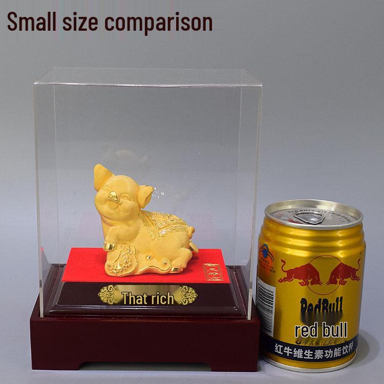 Creative Golden Pig Ornament for Office & Living Room Decor