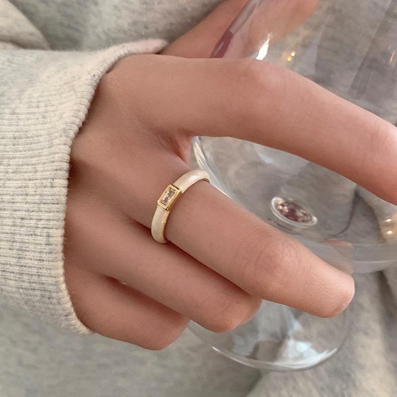 Zircon Drip Oil Open Ring: Elegant, Versatile, and Fashionable for Women