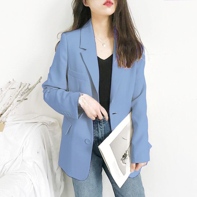 Elegantní sako dámské jarní móda vintage oblekové bundy kabát kancelářská dáma šik klasické jednobarevné ležérní oversized svrchní oblečení