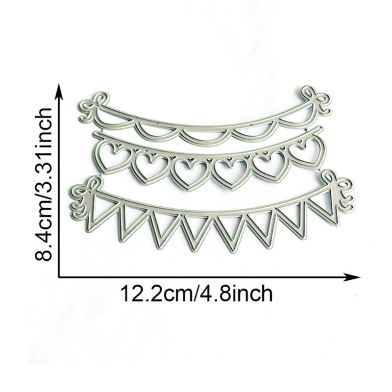 Heart Banners Cutting Dies Metal Die Cuts Embossing Templates Molds Cuts Stencils for Scrapbooking Card Decoration