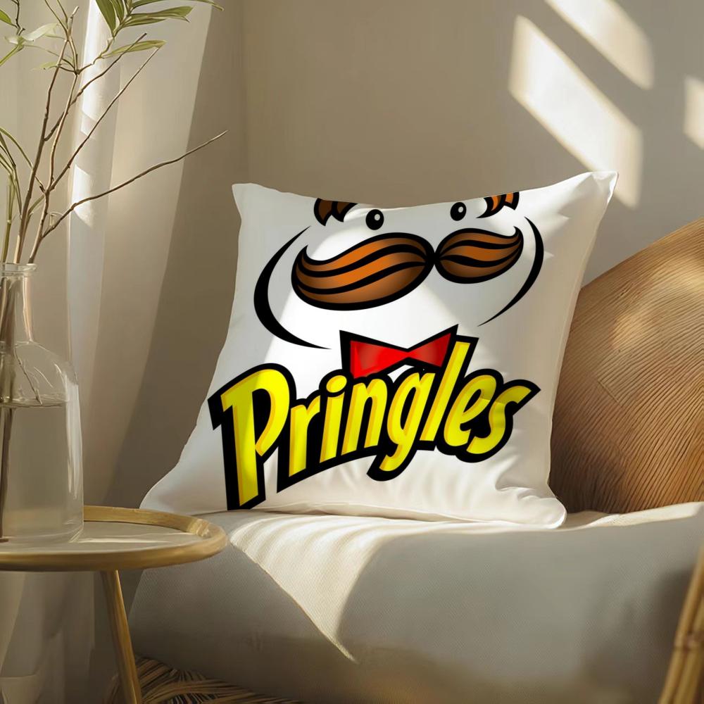 Classic Personality P-Pringles Pillow Case Pattern Printed Pillowcase For Living Room Sofa Cushion Cover & Bedroom Decor