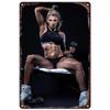 Vintage Fitness Workout Metal Tin Signs  Muscle Women Wall Posters for Garage Game Room Gym Cafe Living Room Club Bar  Home Deco