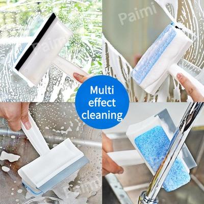 Multi-Purpose Bathroom Glass Cleaner Tool, Squeegee & Scraper Cleaning Design, For Shower Door Mirror Glass Washing