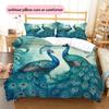 Peacock  Pattern Bedding Quilt Set Quilt Cover Pillowcase Home Decoration  Gift (1 * duvet cover + 2 * pillowcase, without core)