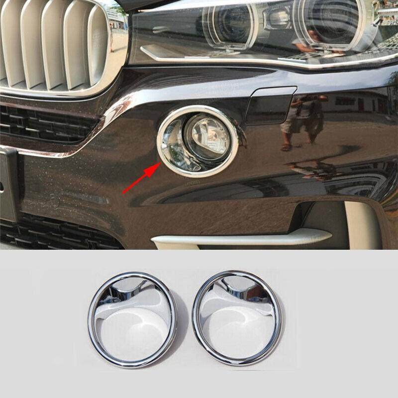 For BMW X5 F15 2014-2018 Car Front Fog Light Lamp Cover Ring Decorate Trim 2PCS