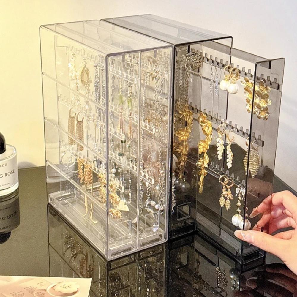 Acrylic Transparent Jewelry Box Vertical High Capacity Drawer Organizers Necklace Bracelet Storage Portable Storage Boxes Gifts