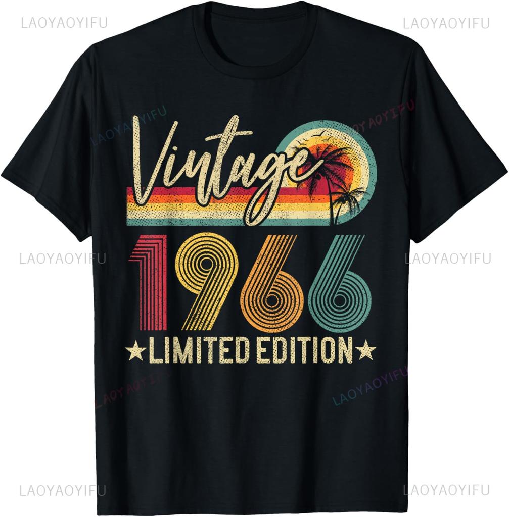 Vintage 1966 59th Birthday Gift Retro 59 Years Old TShirt Print Original Design Gifts T Shirts Funny Shirt Customizable Camisas