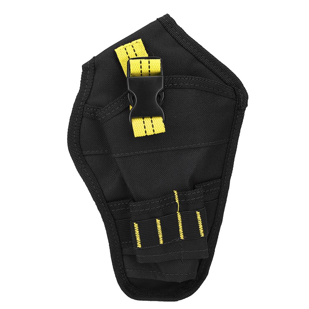 Portable Oxford Cloth   Waist Bag Drills Holder Storage Pouch for Electric Drill Tool(black&yellow )