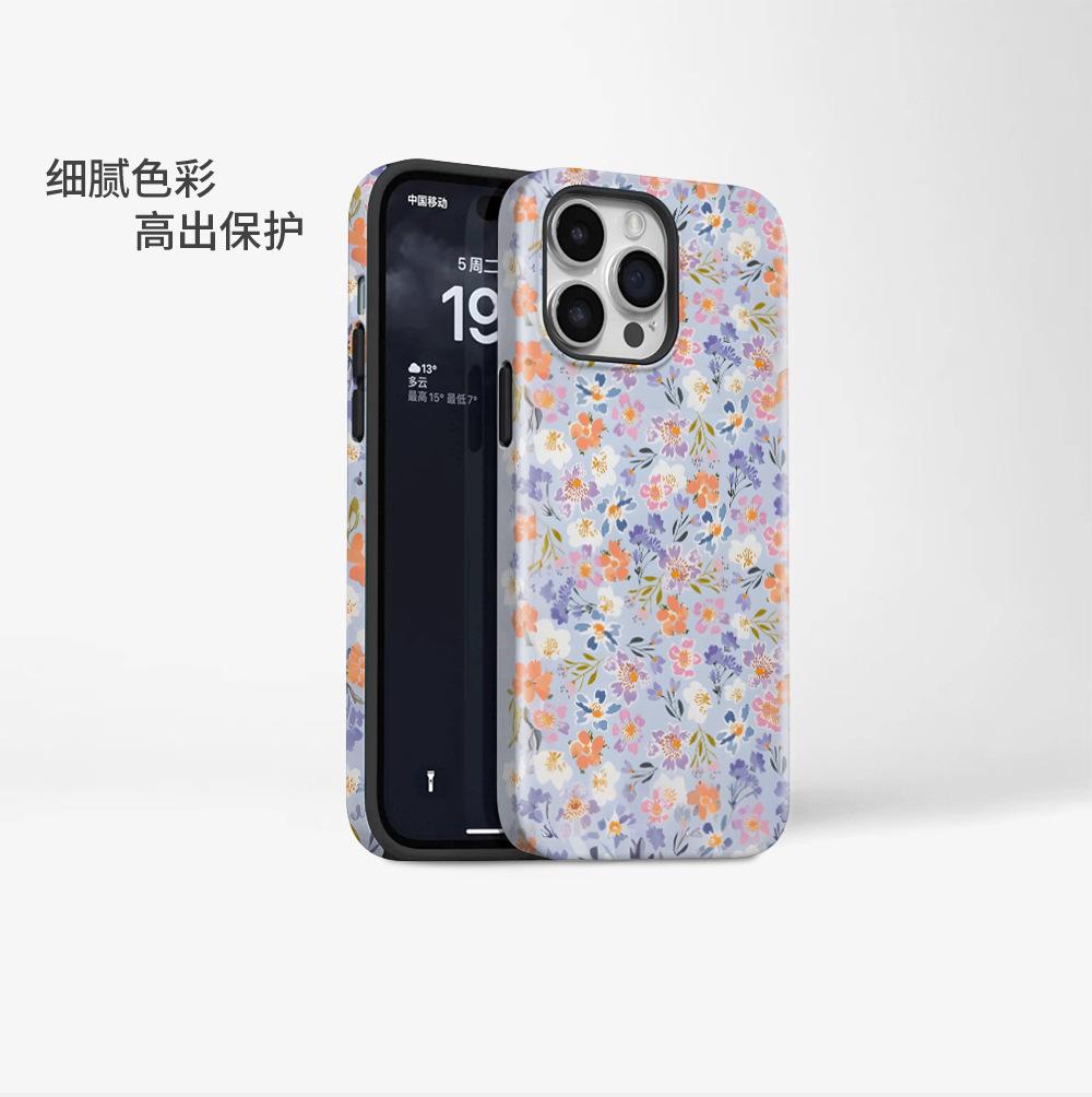 Amazon hot-selling full-screen small floral iPhone15promax summer mobile phone case girl high-value case