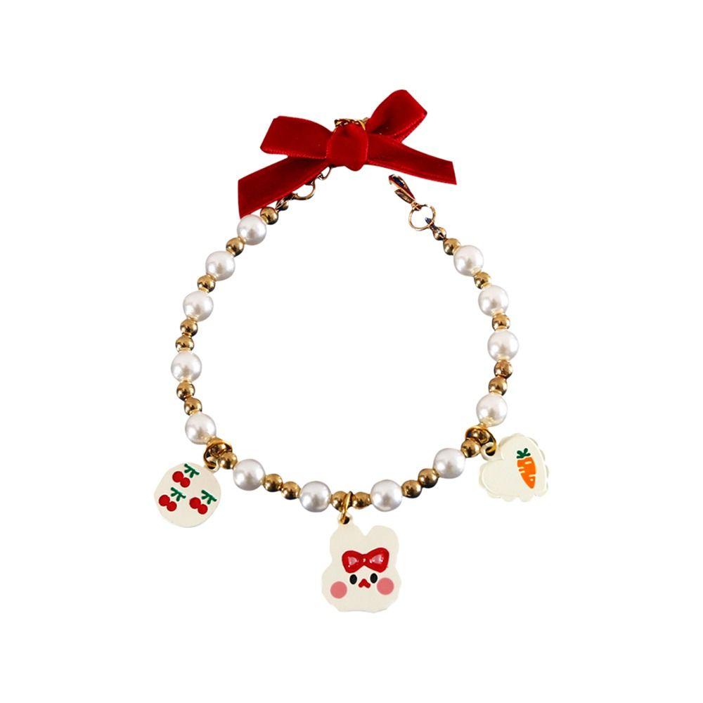 

Аксессуары для щенков, регулируемые товары для домашних животных, жемчужный ошейник для домашних животных, жемчужное ожерелье, бант, колокольчик для собаки, украшения для кошек