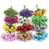 144pcs Artificial Mini Flower Stamen Pistil and Soft Stem,20mm Tiny Berry for DIY Wedding Make Bridal Hair Clips,Cake Top,Wrist Corsage