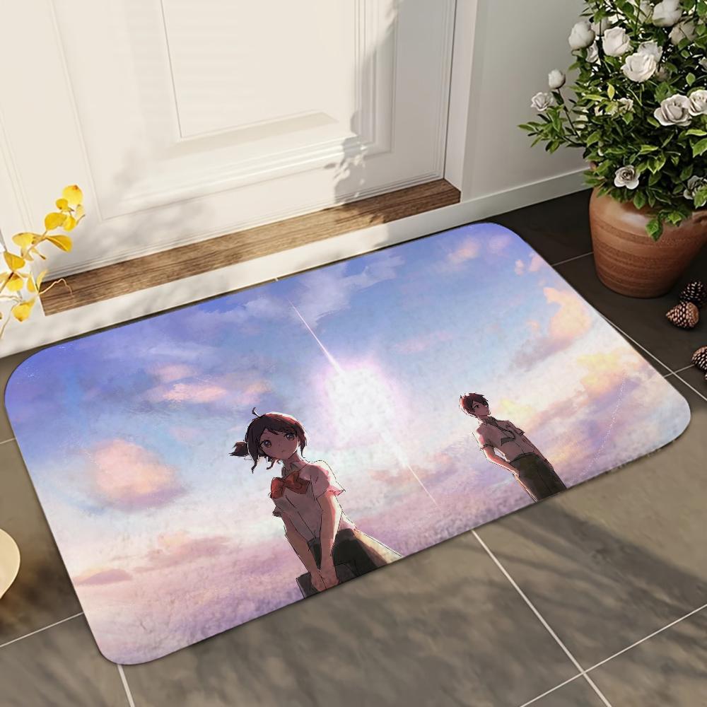 1pc Anime Your Name Bathroom Absorbent Mats Anti-Slip Mats Home Decor Supplies Carpets Home Kitchen Floor Mats