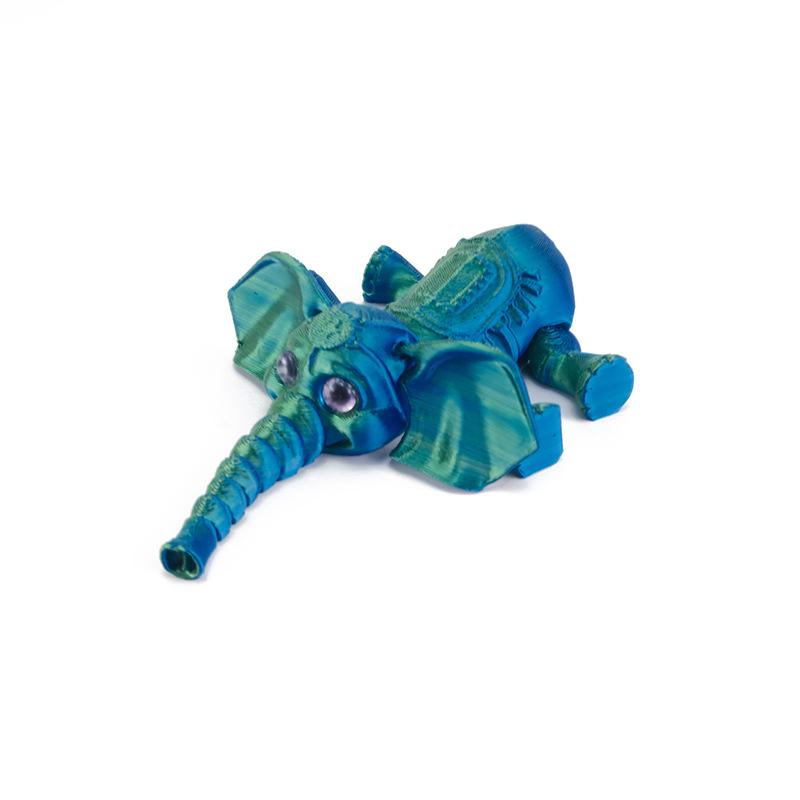 Cute Pla 3D Printing Elephant Model Kawaii Desktop Ornament Cartoon Movable Model Children Toy Creative Collection Toy Gifts