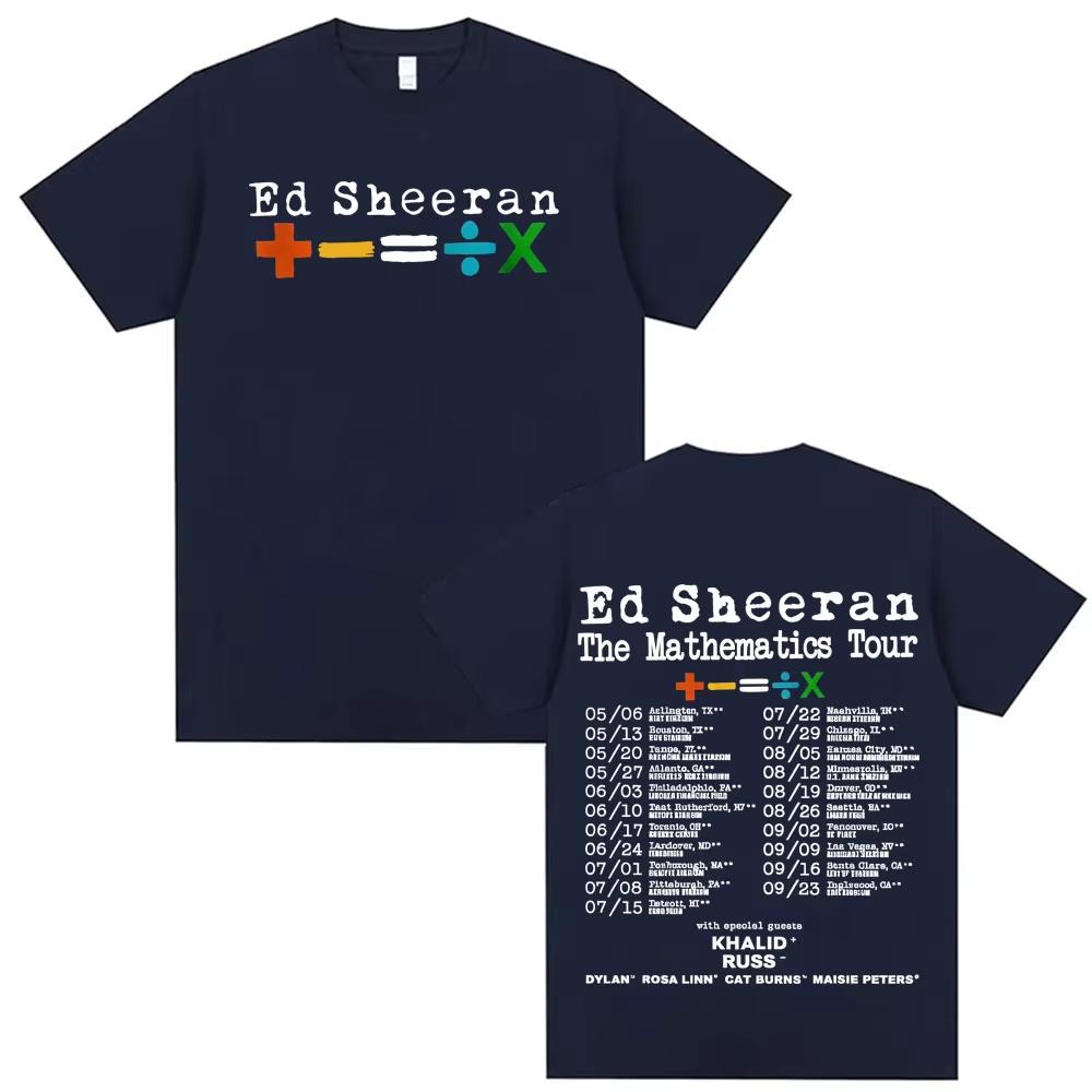 Ed Sheeran Mathematics Tour 2025 Graphic T Shirt Men's Women Harajuku Retro 90s Hip Hop Fashion T Shirt Casual Oversized T-Shirt