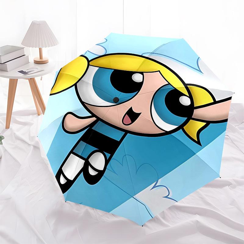 Powerpuff Girls, Blossom Automatic Opening and Closing, 8 rib Structure Portable Umbrella, Suitable for Men and Women in All Seasons  Perfec
