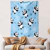 Cute Panda Pattern with Hearts and Swirls Patterned Tapestry Home Decor, Suitable for Bedroom and Living Room, Gift