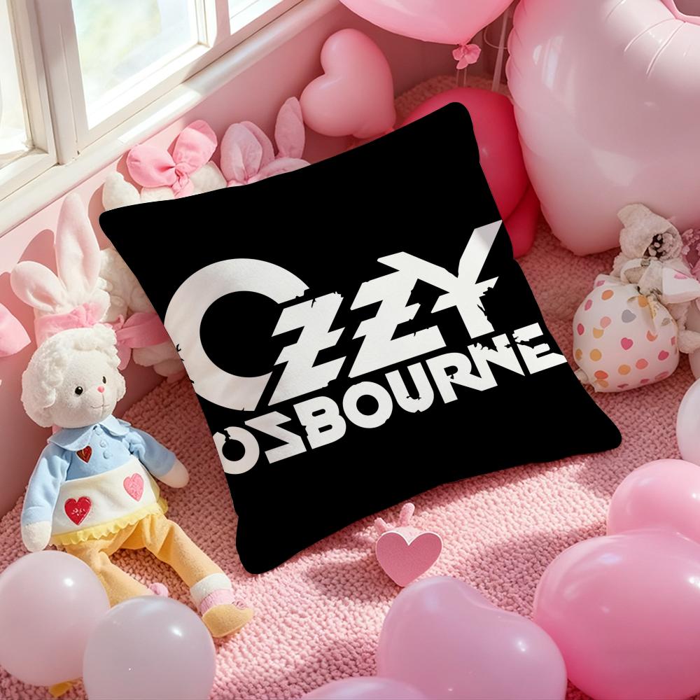 O-Ozzy Osbourne Band Lead Singer Pillow Case Soft Plush Fabric Double-Sided Printed Cushion Cover Warm Winter Sofa Pillow Case