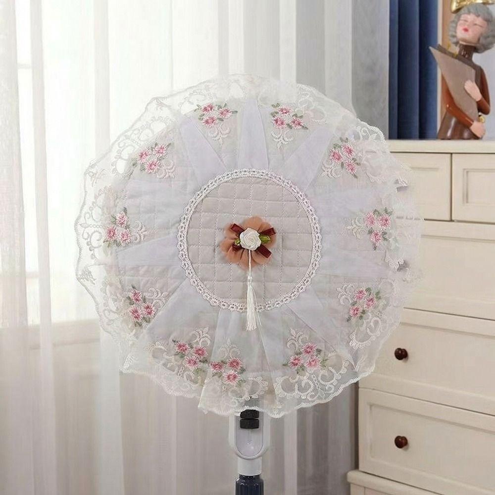 Round Standing Fan Covers Floral Protective Case Minimalist Mesh Covers  Desktop Fan
