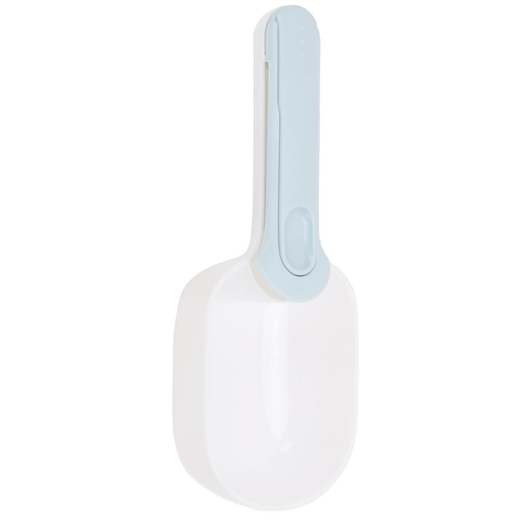 Dog Food Scoop Multifunction Clip Design Long Handle Pet Food Can Spoon for Cats Dogs Pets(White Blue )