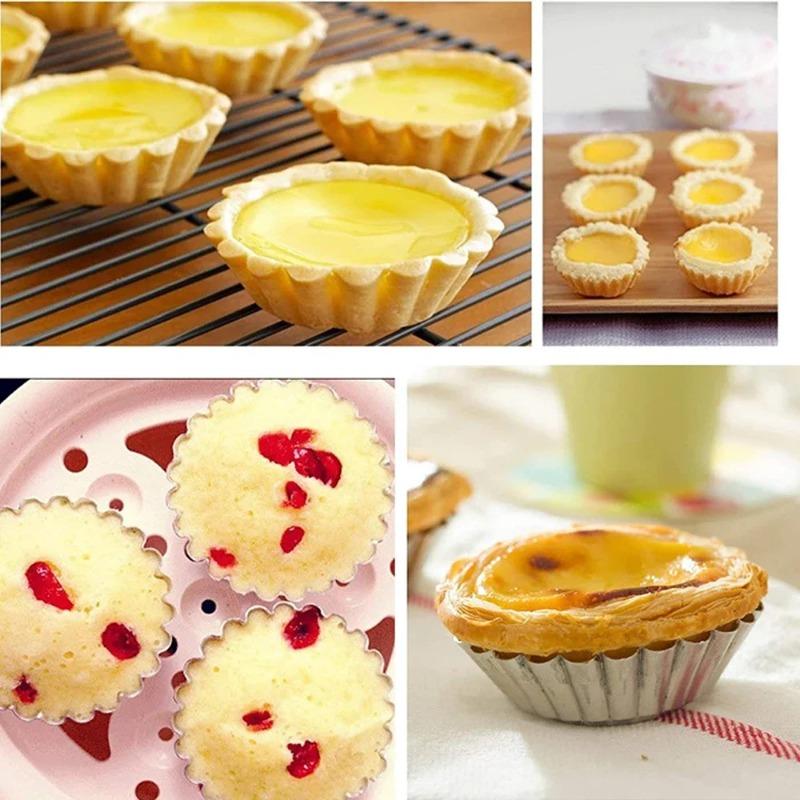 Reusable Baking Molds for Egg Tarts Cookies Puddings Non-Stick Easy To Clean Professional Pastry Tools Baking Accessories