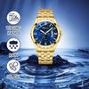 Watch Men Stainless Steel Calendar Gold 3ATM Water Resistant Luminous Analog Display Simple Fashion Quartz Watch Men Fashion Accessory - Birthday