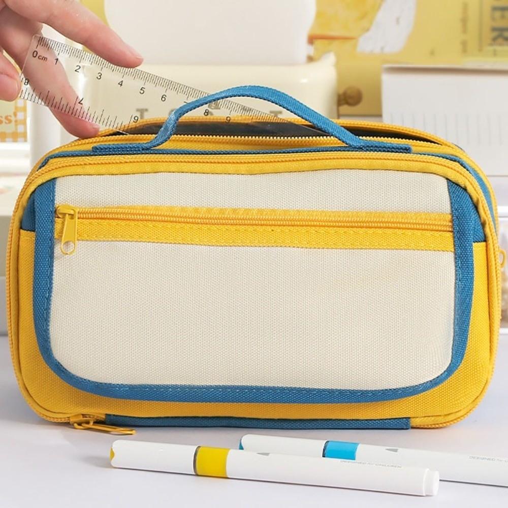 Multi Layer Pencil Case Zipper Stationery Storage Bag Simple Pencil Pouch  Kids Children