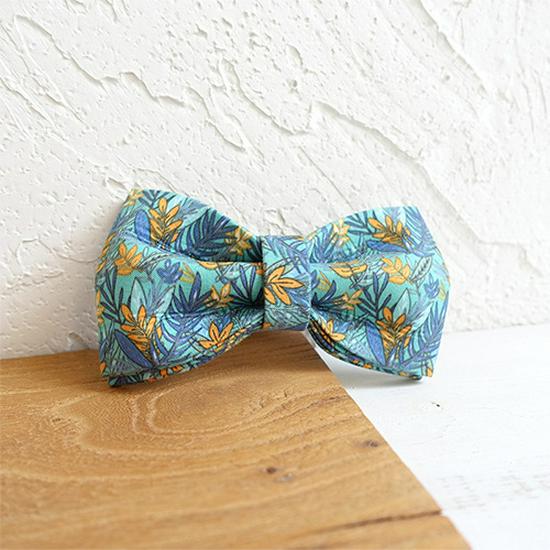 MUTTCO European Designer Dog Collar with Handmade Bow Tie - Style UBT-066 L (11x6 cm)