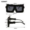 Oversized Square Women Sunglasses New Fashion Furrry Frame Gradient Shades Eyewear Retro Brand Design Winter Sun Glasses