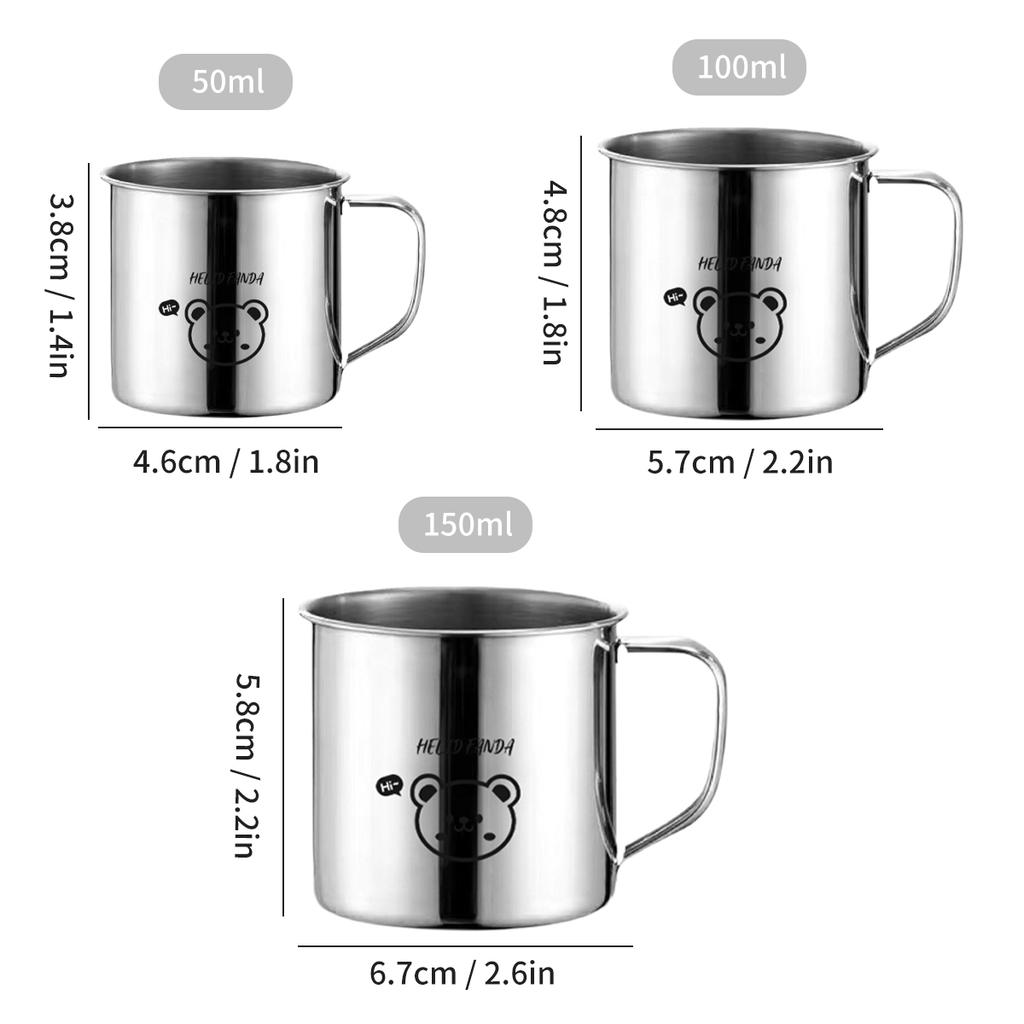 Anti Drop 304 Stainless Steel Mug With Handle Mini Portable Tea Milk Cup Cute Kid Water Cup Outdoor Picnic Drinkware