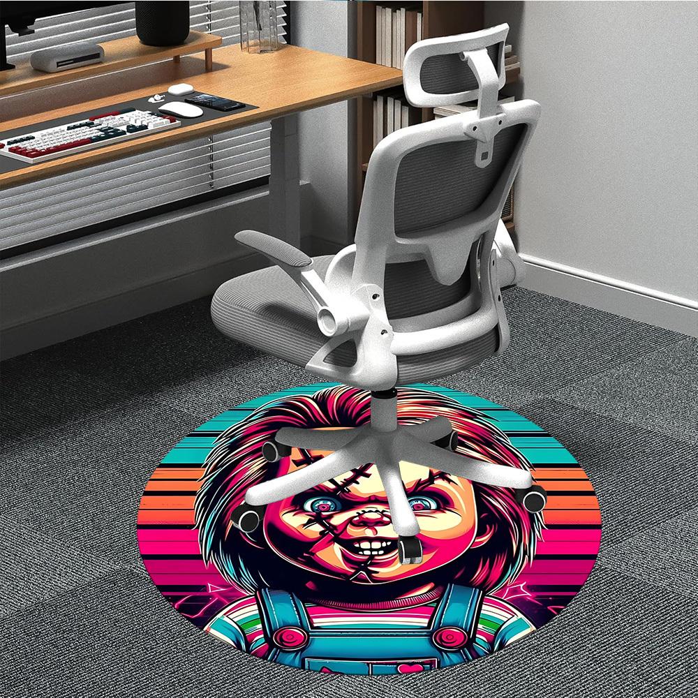 

1pc Chucky Doll, Horror Chair Carpet for Office Non Slip, Machine Washable Rug for Office, Room Holiday Decor for Christmas, Birthday Polyester 80cm