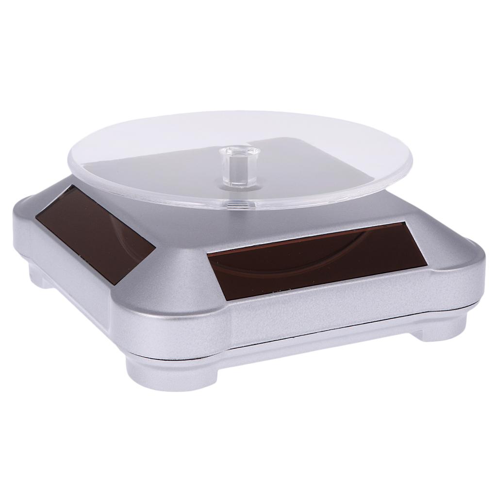 ° Solar LED Turntable Presentation Plate Jewelry Display Stand