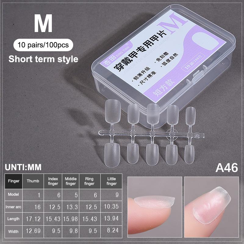 100PCS/Box Fake Nail Tips Medium Design Matte Finish False Nails Manicure Tool Extension Press On Nails