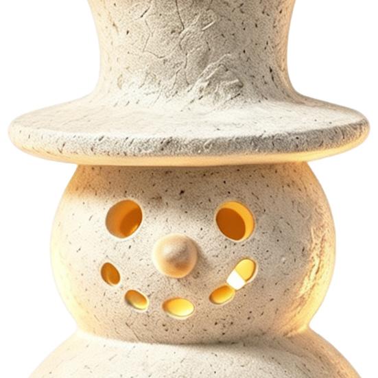 Holiday Table Decor Christmas Snowman Decorative Light, LED Light-up Hollow Figurine, Resin Sculpture Night Lamp for Party Tabletop Statue