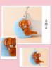 Cat and Mouse Under Moon and Stars Plush Pendant - Cute Starry Sky Keychain Charm