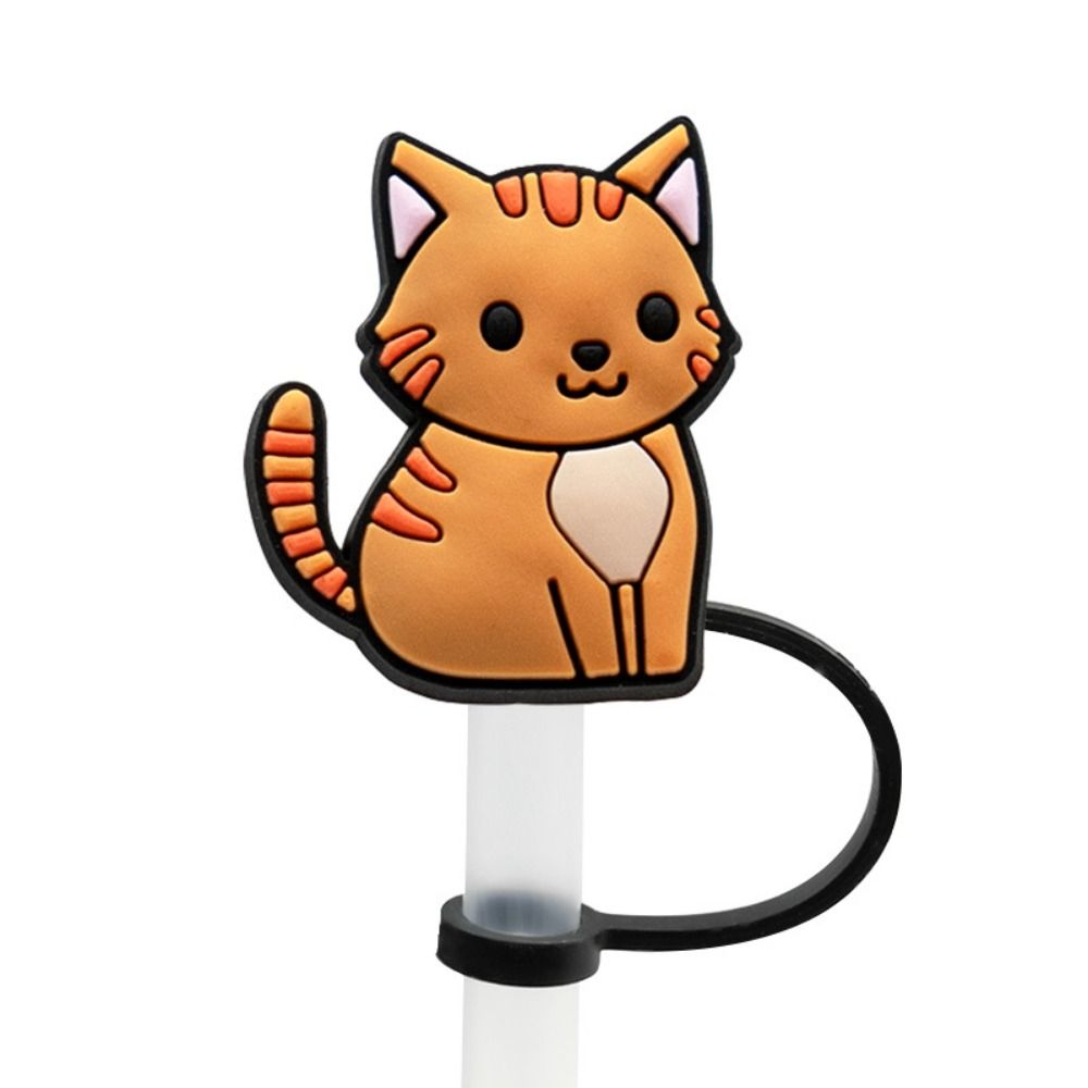 Silicone Straw Topper 8/10mm Straw Tips Cat Series Straw Cover Cap  Splash Proof