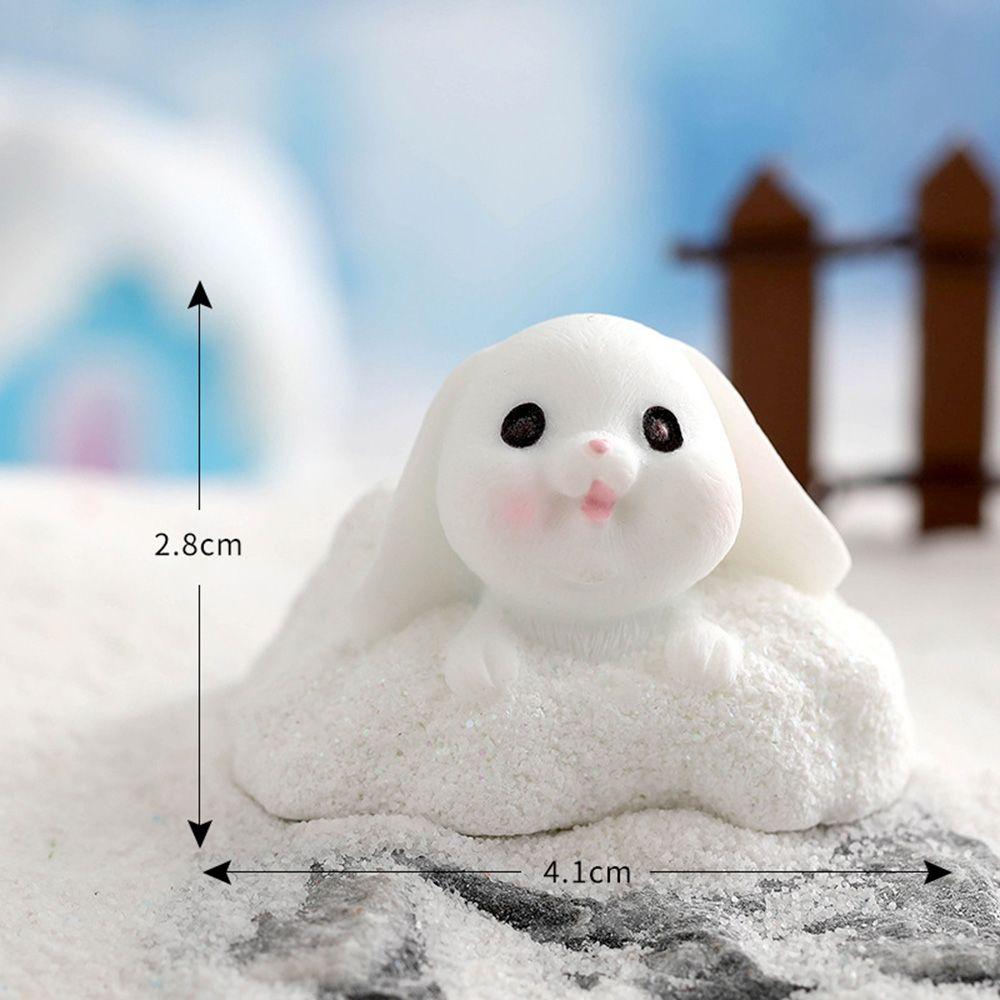 Garden DIY Garden Ornament Miniature Snowman Bunny Micro Landscaping Snow Scene Rabbit Figurine