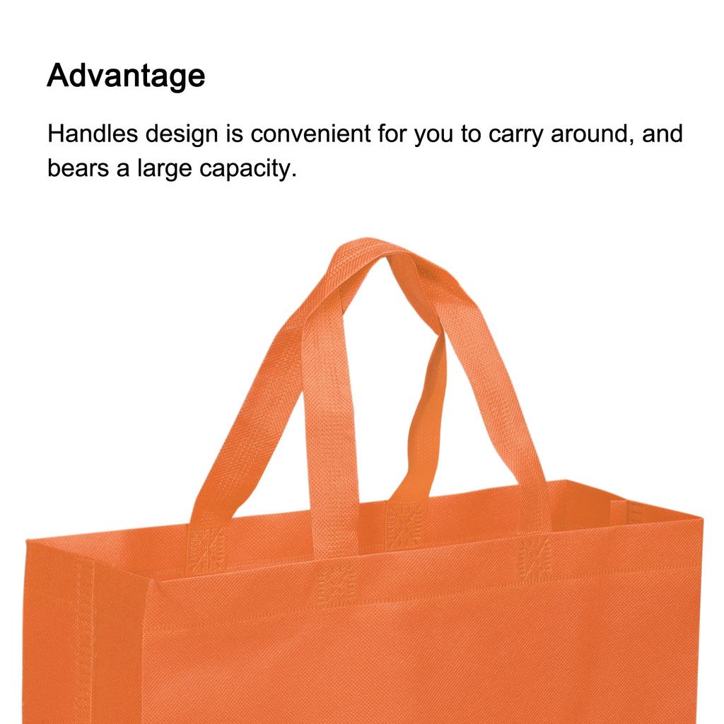 25x35cm Reusable Gift Bags, 10 Pack Horizontal Style Non-Woven Grocery Tote Bag for Travel Storage