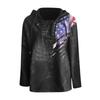 Men's Retro American Flag Print Lace-Up Casual Sports Hooded Long-Sleeved Sweatshirt