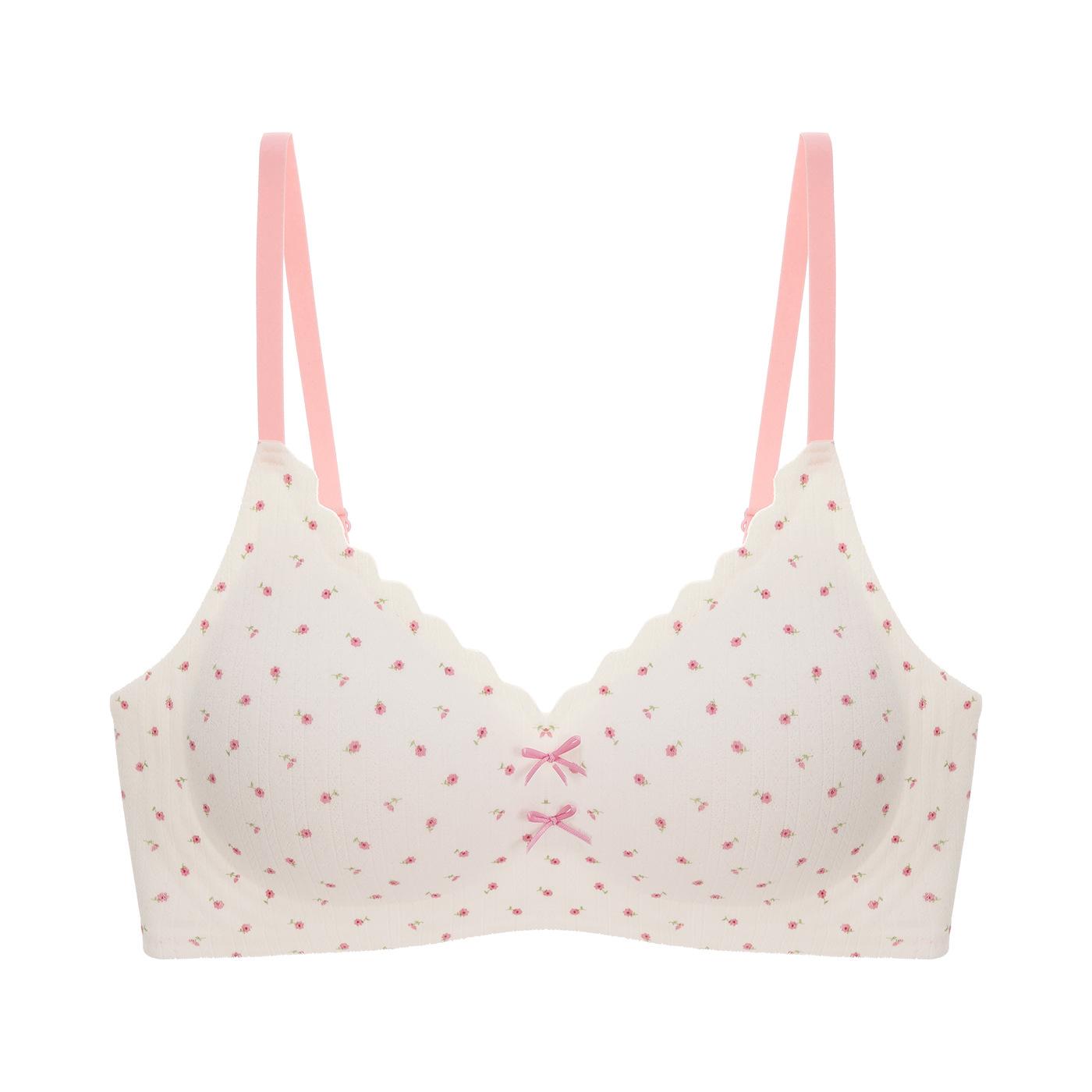 

Pastoral small floral underwear women s small breasts gather and show large breasts, anti-sagging no steel ring, sexy seamless bra 38/85ab [recommended 62.5-70kg ]