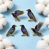 5Pcs Punk Enamel Pin Set Cartoon Crow Brooch For Coat Halloween Brooches Collar Lapel Pins Metal Badges Jewelry Party Gift