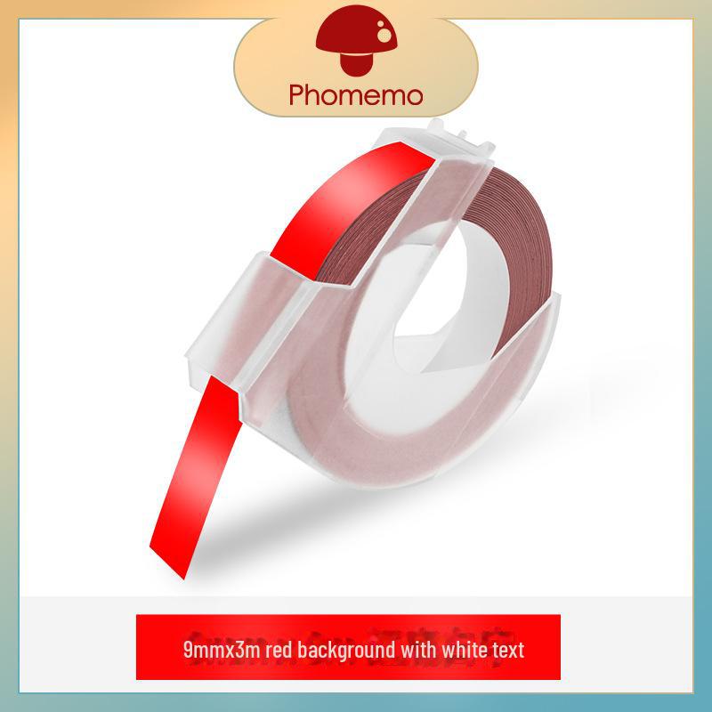Phomemo E975 Embossed Label Tape, 9mm Color 3D Ribbon Stickers.