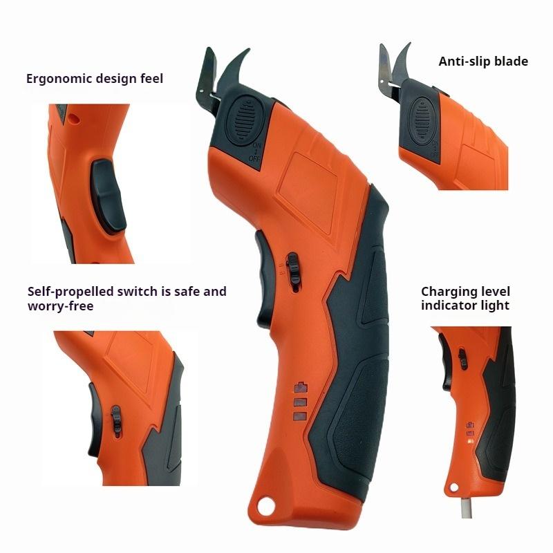 3.6V Lithium-ion Cloth Cutting Scissors Rechargeable Cloth Cutting Tungsten Steel Electric Scissors Fabric Leather Trimming Scissors