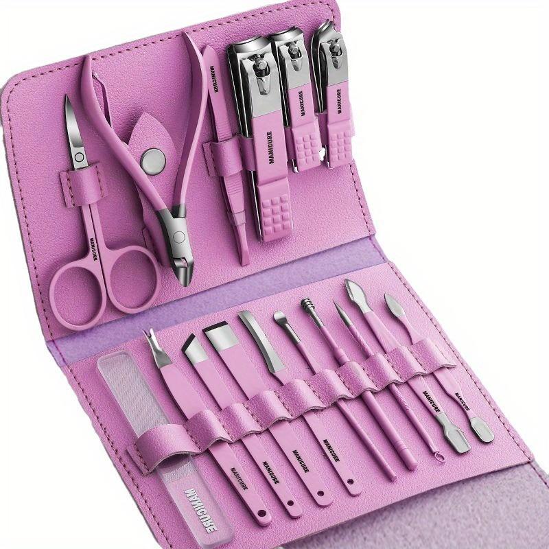 12pcs Nail Clipper Set, Home Use Finger Scissors, Unisex Nail Clippers, Dead Light Beige Cutting Kit, Ear Spoon Set, Pedicure Tools