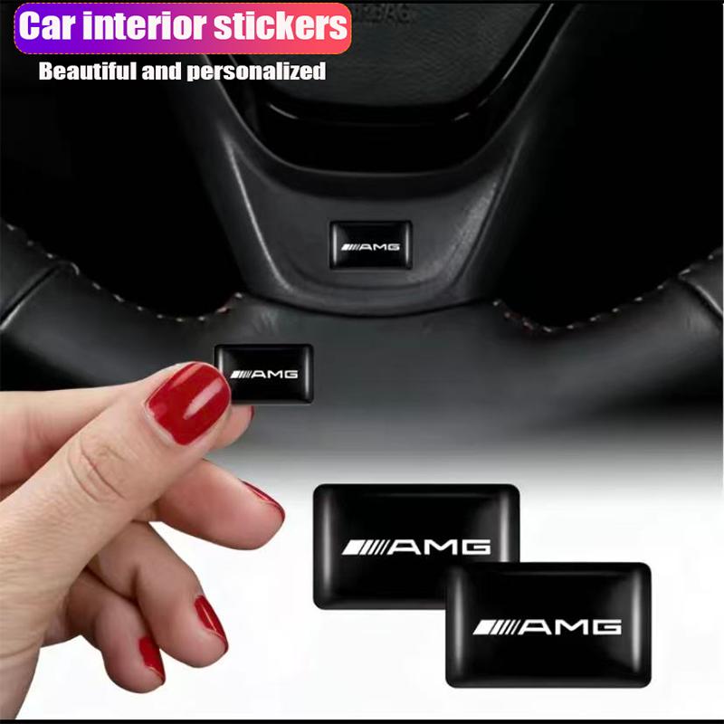 10Pcs Car 3D Epoxy Resin Emblem Interior Stickers Auto Accessories For Mercedes Benz AMG A B C E G CLA GLA W211 W214 W205 W203 FF74