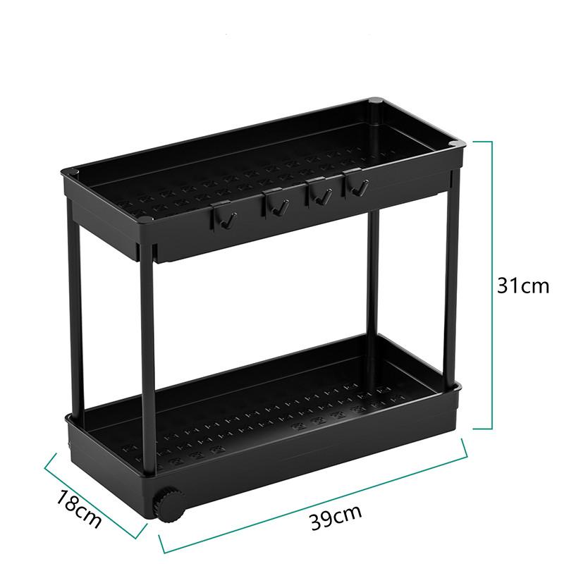 HELDENWERK Mensola sotto lavandino per lavabo con 2 ripiani, colore nero, organizer da cucina, scaffale per spezie, organizer per lavabo, armadietto per lavastoviglie